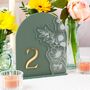 Floral Arch Wedding Table Number, thumbnail 1 of 6