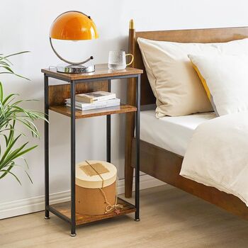 Three Tier End Table Side Bedside Table With Shelf, 3 of 10