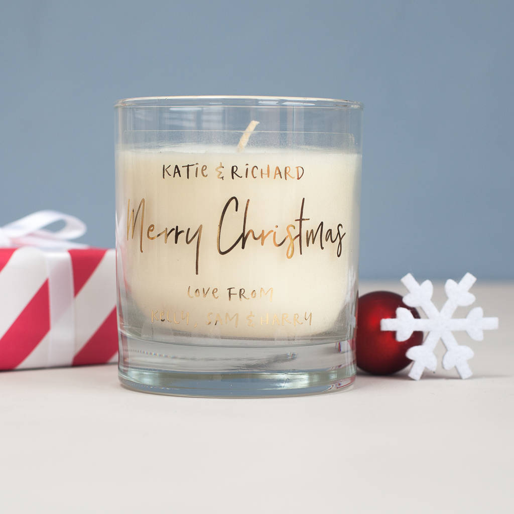 Merry Christmas Lettering Candle By Little Cherub Design