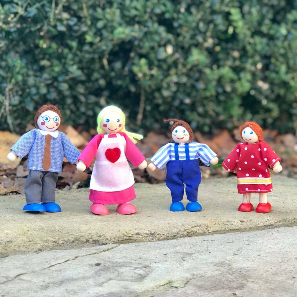 Image of Wooden Bendy Dolls Family