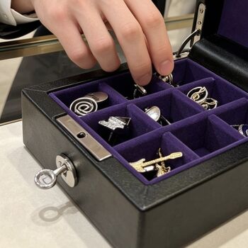 Personalised Hand Finished Leather Cufflink Box, 5 of 10