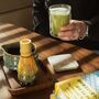 Matcha Tea Making Set In Blue And Brown Reactive Glaze, thumbnail 1 of 11