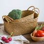 Pack Of Three Seagrass Storage Basket With Handles, thumbnail 3 of 4