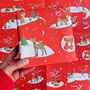 Vintage Style Woodland Christmas Trail Wrapping Paper, thumbnail 4 of 5