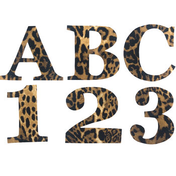 Leopard Print Iron On Applique Letters And Numbers, 4 of 6