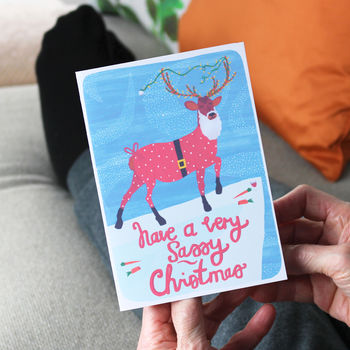 Sassy Reindeer Christmas Card, 5 of 5