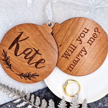 Personalised Proposal Christmas, Marry Me Decoration, 4 of 8