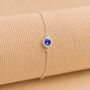 Personalised Sterling Silver September Birthstone Sapphire Bracelet, thumbnail 2 of 9