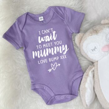 I Can't Wait To Meet You Love Bump Babygrow, 7 of 8