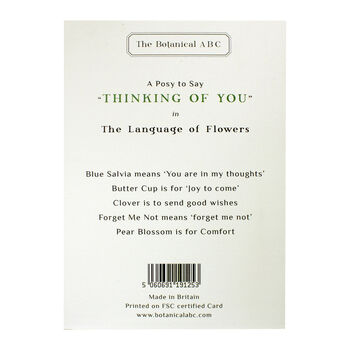 'Thinking Of You' Language Of Flowers Posy Card, 3 of 6