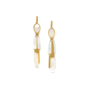 Mother Of Pearl Gold Plated Dangles Earrings, 3 of 3