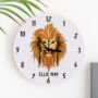 Personalised Lion Bedroom Wall Clock, thumbnail 2 of 4