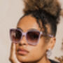 Lilac Full Lens Cat Eye Point Sunglasses, thumbnail 2 of 6