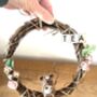 Handmade Needle Felted Cup Of Tea Mouse Wreath, Floral Decor, thumbnail 6 of 8