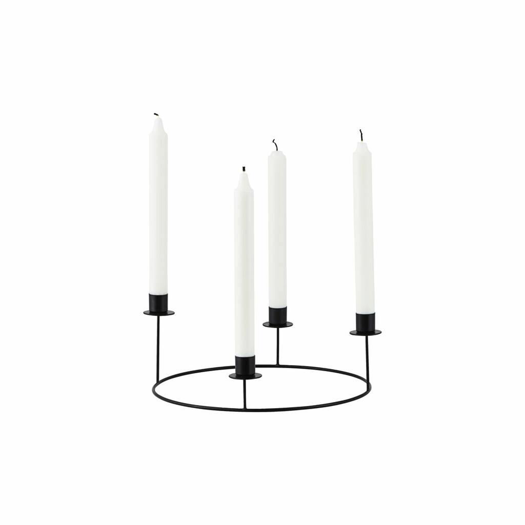 Black Round Dinner Candle Holder By Marquis & Dawe