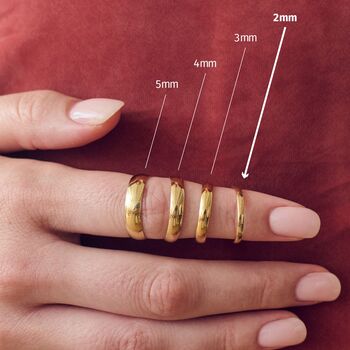 Classic 9ct Yellow Gold D Shape Wedding Band Ring 2mm, 5 of 5