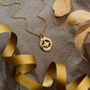 Travel Safe Outline Compass Gold Plated Silver Necklace, thumbnail 2 of 8