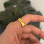 Engraved Four Sided 18 K Gold Band Ring, Mens Ring, thumbnail 4 of 10
