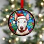 Bull Terrier In Santa Hat Suncatcher Decoration, thumbnail 3 of 6