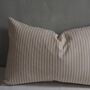 Oatmeal Stripe And Wool Scatter Cushion, thumbnail 1 of 3