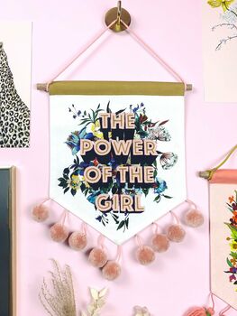 The Power Of The Girl Embroidered Wall Hanging, 2 of 3