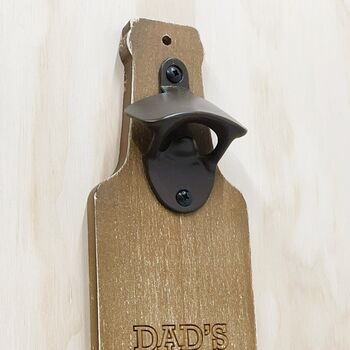 Personalised Magnetic Wooden Wall Bottle Opener, 2 of 4