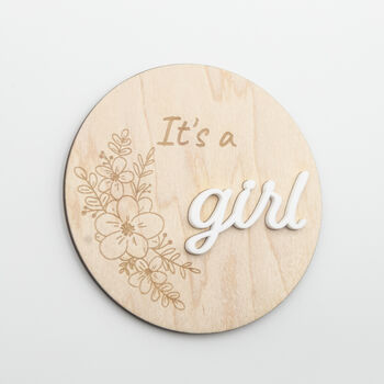 Personalised Baby Girl Announcement Plaque Acrylic, 2 of 7