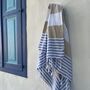 Padstow Peshtemal Towel Beige / Sky Blue, thumbnail 8 of 10