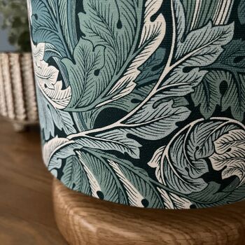 Teal William Morris Acanthus Cylinder Lampshades, 2 of 8