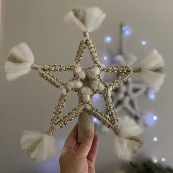 Star Tree Topper Or Wall Decoration Macramé Kit, 4 of 5
