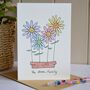 Personalised Flower Family Handmade Card, thumbnail 2 of 6