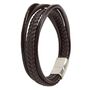Mens Five Strap Leather Braided Bracelet, thumbnail 2 of 4