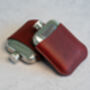 Burgundy Leather Cased Hip Flask 6oz Stainless Steel, thumbnail 3 of 8