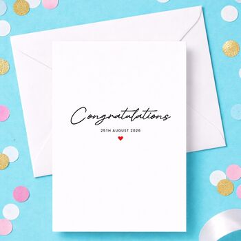 Congratulations Personalised Date Wedding Card, 2 of 5