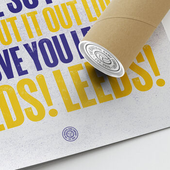 Leeds United 'We Love You' Song Print Poster, 3 of 3