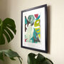 Green Tropical Leaves Abstract Collage Print A4 A2, thumbnail 2 of 5