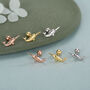 Sterling Silver Narwhal 18 G Screw Back Earrings, thumbnail 3 of 11