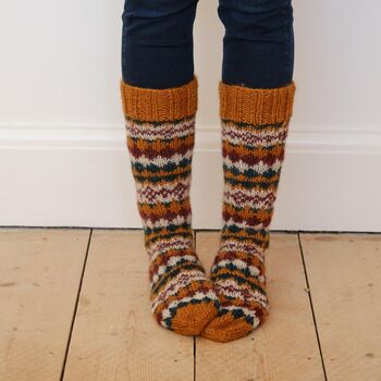 Hand Knitted Nordic Wool Socks, 2 of 10