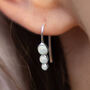 Sterling Silver White Opal Trio Drop Earrings, thumbnail 1 of 6