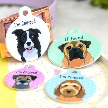 Dog Breed ID Tag Personalised Realistic Illustrations, 11 of 12