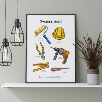 Grandad's Toolkit Print Personalised Father's Day Gift, 5 of 5