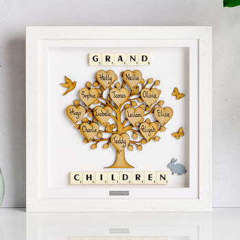 Gift For Grandad Personalised Wooden Grandchildren Family Tree Frame, 4 of 9