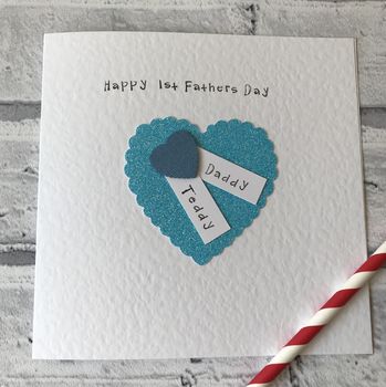 Personalised 1st Father’s Day Heart Card, 2 of 3