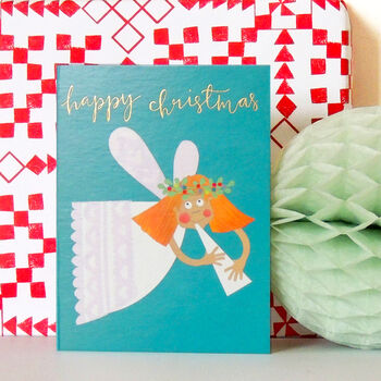Christmas Angel Mini Greetings Card, 3 of 3