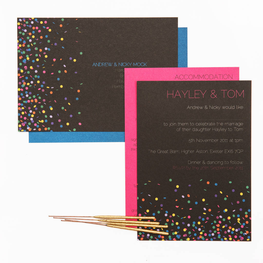 Confetti Wedding Invitations By Mock Up Designs