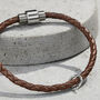 Men's Personalised Fine Leather Message Bracelet, thumbnail 4 of 8