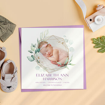 New Born Photo Eucalyptus Card, 3 of 3