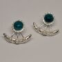 Blue Apatite, Pearl Silver Earrings, thumbnail 5 of 12