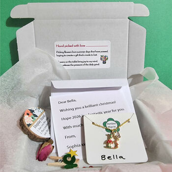 Floral Initial Tassel Necklace Stand Up Gift In Box, 4 of 12