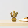 Cactus Tiny Plant Brass Ornament, thumbnail 2 of 3